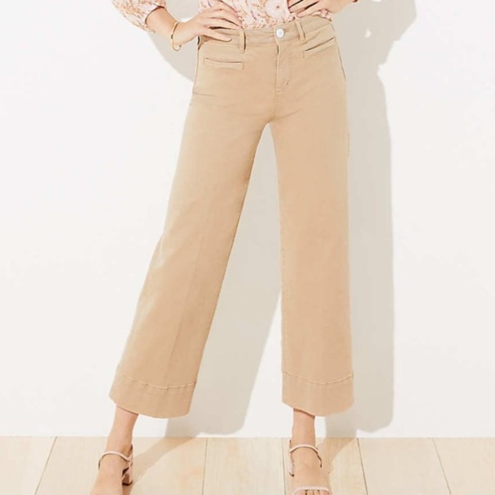 NWT Loft Welt Pocket High Waist Wide Leg Jeans 0